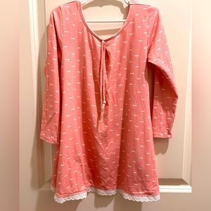 OMI JO tunic dress. Pink. 3/4 sleeves. Size 5
